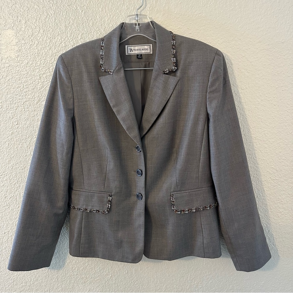 Travis Ayers Vintage Grey Pinstriped Women’s Blazer